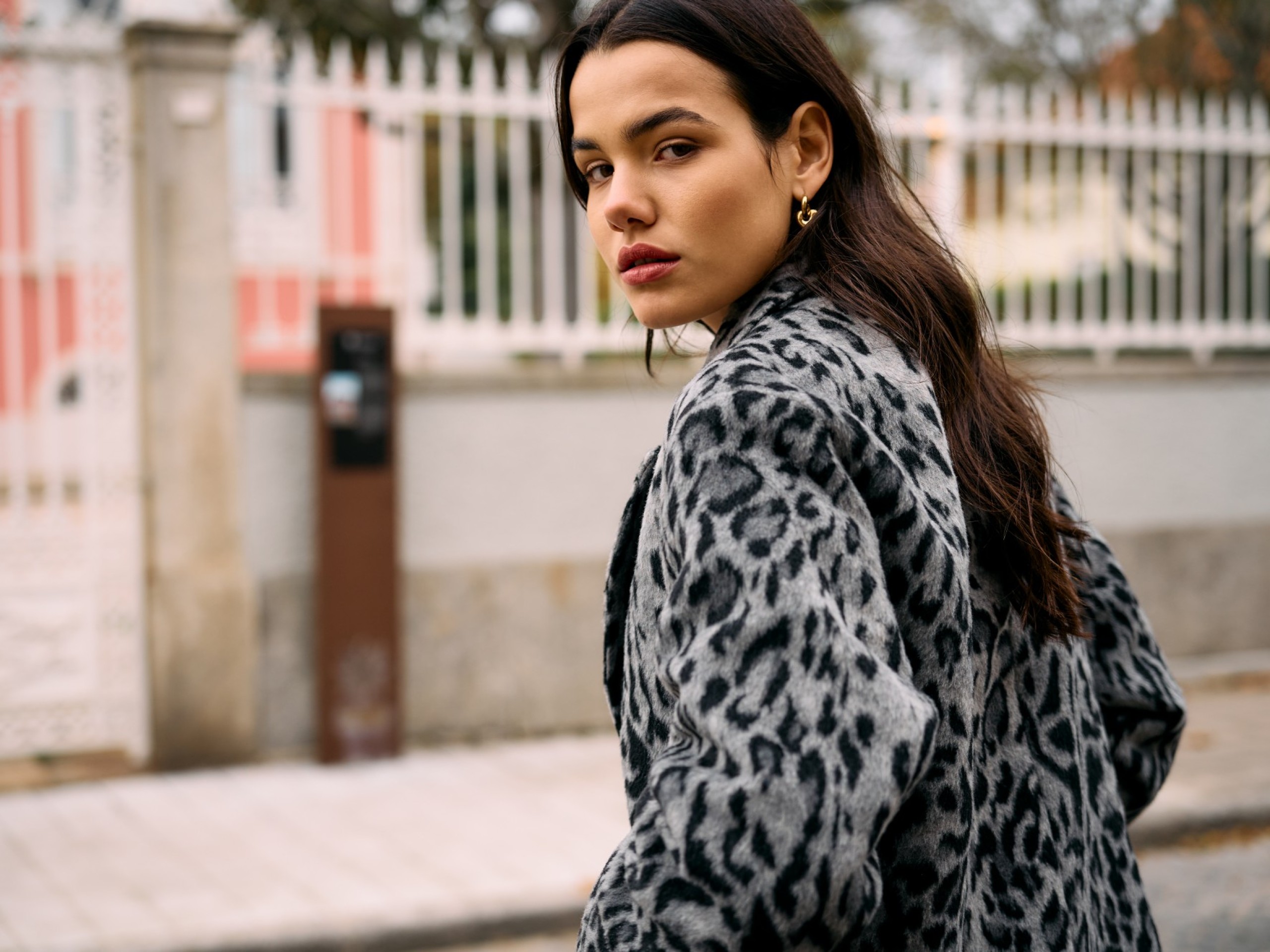 Leopard Pattern Long Coat Leopard Pattern Long Coat